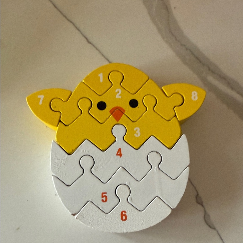 Chick Wooden Toy Numbers Puzzle